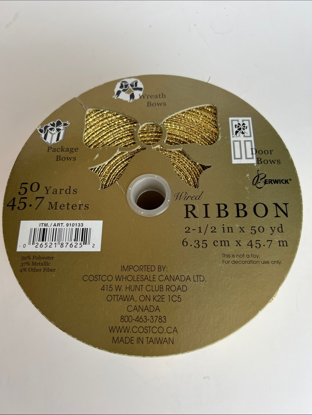 Gold Metallic Ribbon - Ruban - Picture 2 of 4